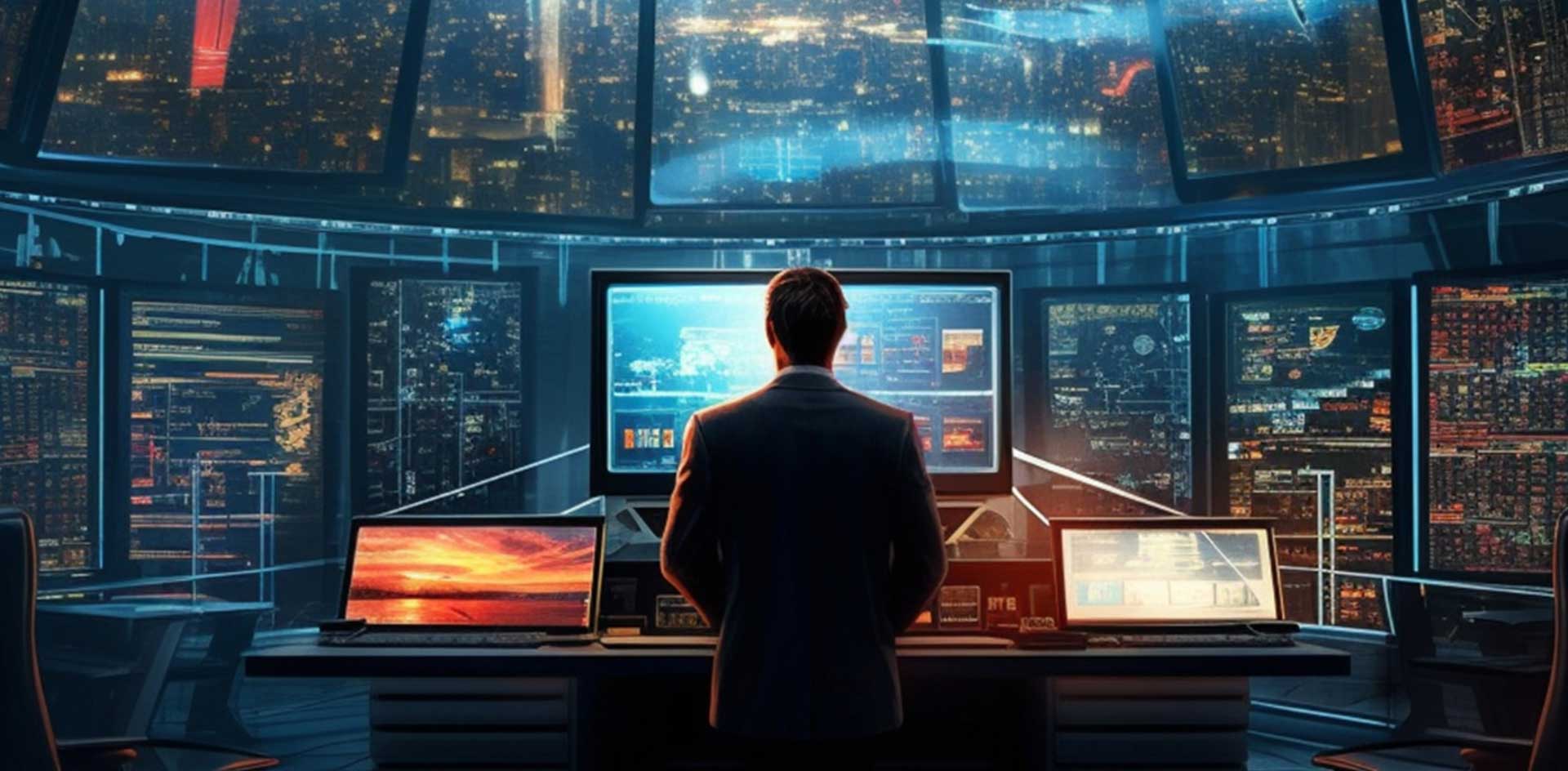 une salle de surveillance cybernétique